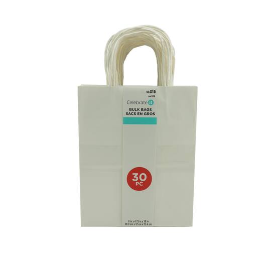 Medium White Paper Bags by Celebrate It™